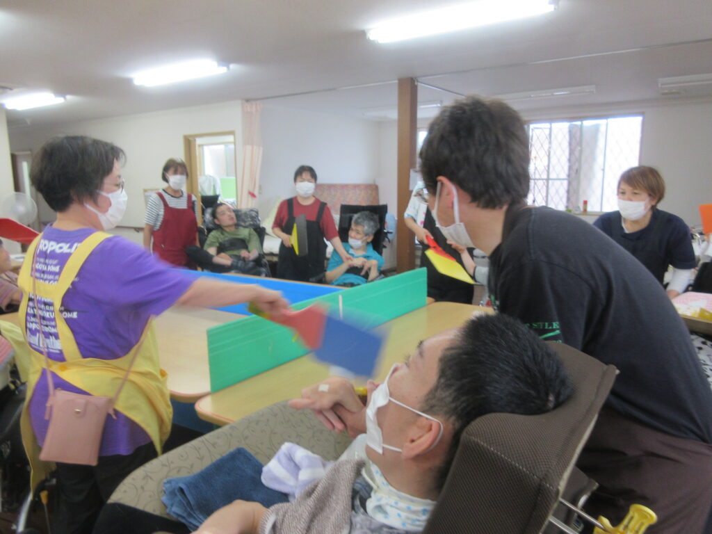 みすぎ 卓球をする利用者様